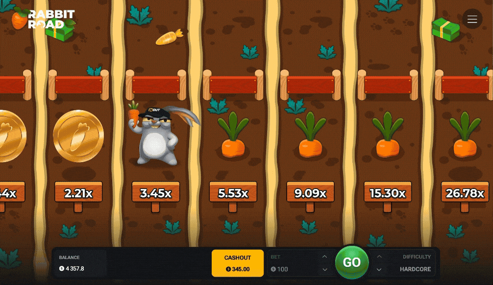 Animazione Rabbit Road - Gioco del coniglio in azione